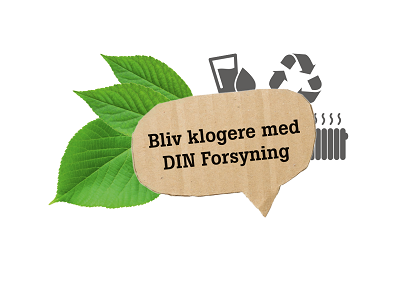 Logo med teksten "Bliv klogere med DIN Forsyning"